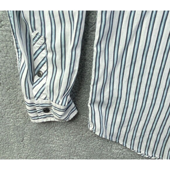 44MM Authentic Legendary Work Wear Mens Large Striped Western Pearl Snap - Picture 7 of 13